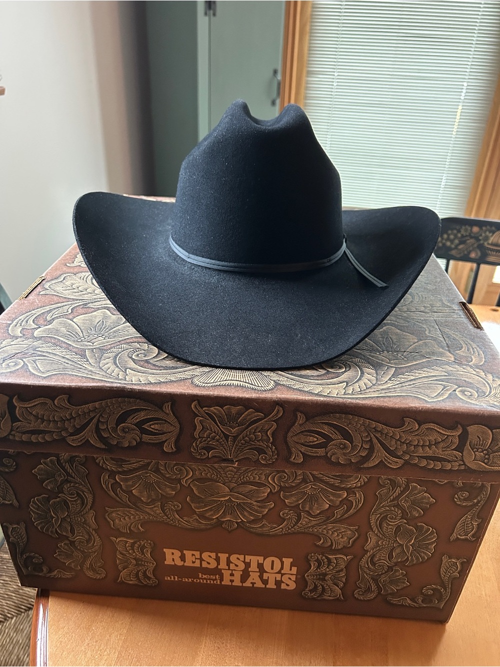Resistol Black Felt Cowboy Hat - Classic Western Style